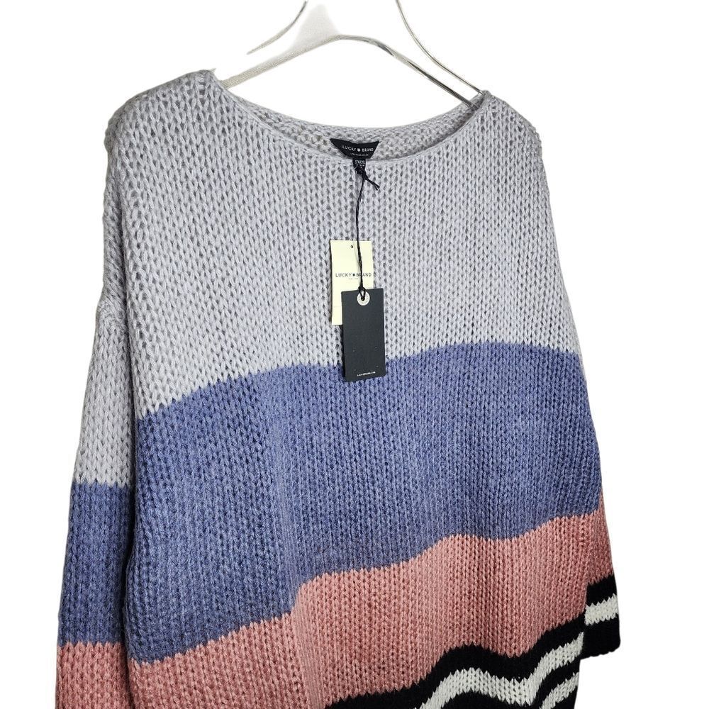 Lucky Brand NWT Women's Pastel Colorblock Sweater Size 2XL Wool‎ Blend - Picture 7 of 10